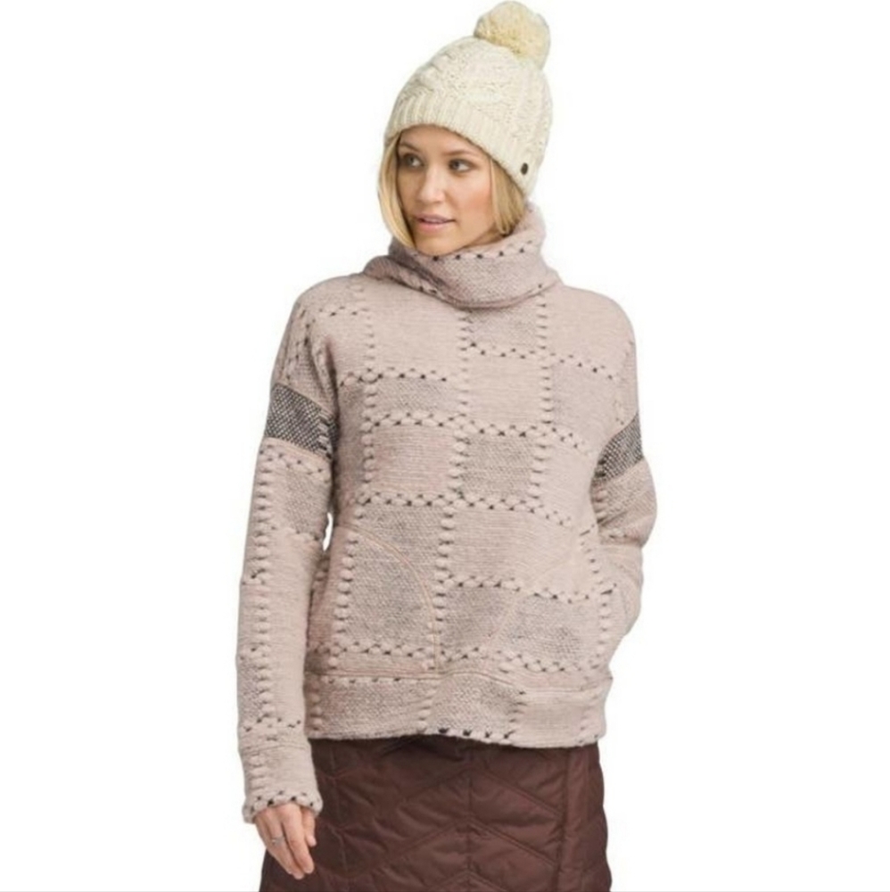 Prana pink wool blend turtleneck sweater